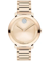 Movado Women's Bold Evolution 2.0 Swiss Quartz Ionic Plated Carnation Gold-Tone Steel Watch 34mm