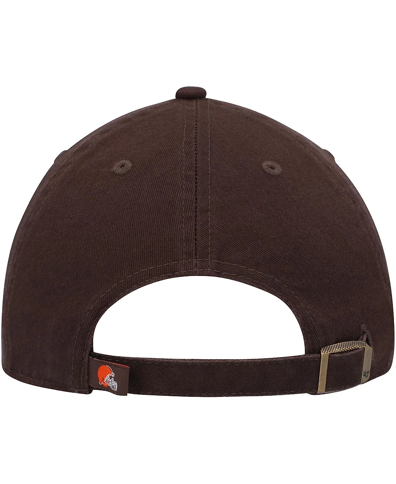 Big Boys and Girls '47 Brand Brown Cleveland Browns Team Logo Clean Up Adjustable Hat