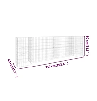 H-Shaped Gabion Planter Steel Wire 102.4"x15.7"x31.5"