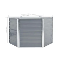 Garden Raised Bed Galvanized Steel 50.8"x50.8"x30.3" Gray