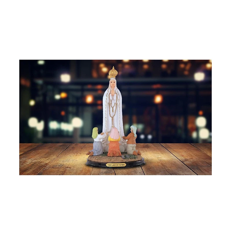 Fc Design 12"H Our Lady of Fatima with Prayer Statue Our Lady of The Holy Rosary of Fatima Holy Figurine Religious Decoration Home Decor Perfect Gift