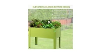 24.5 x 12.5 Inch Outdoor Elevated Garden Plant Stand Flower Bed Box