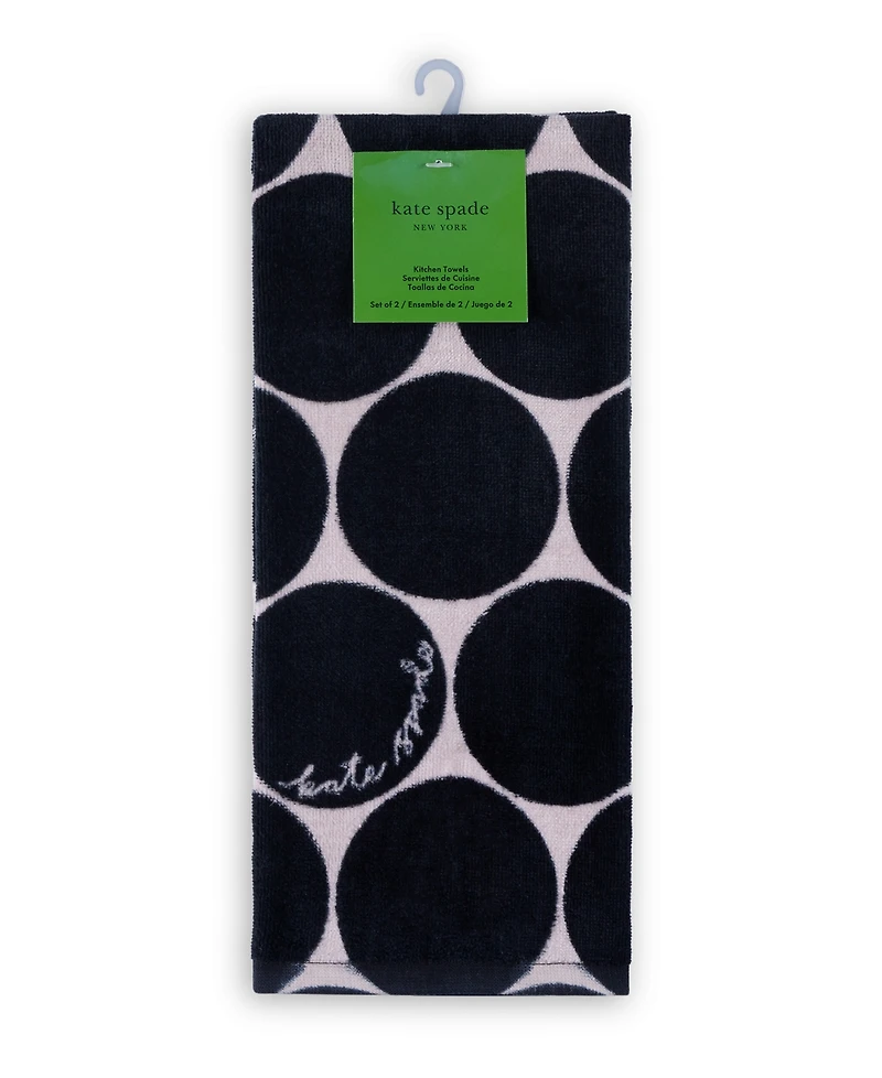 kate spade new york Joy Dot Kitchen Towels 2 Pack Set, 17" x 28"