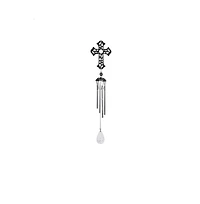 25" Long Metal Black Cross Wind Chime