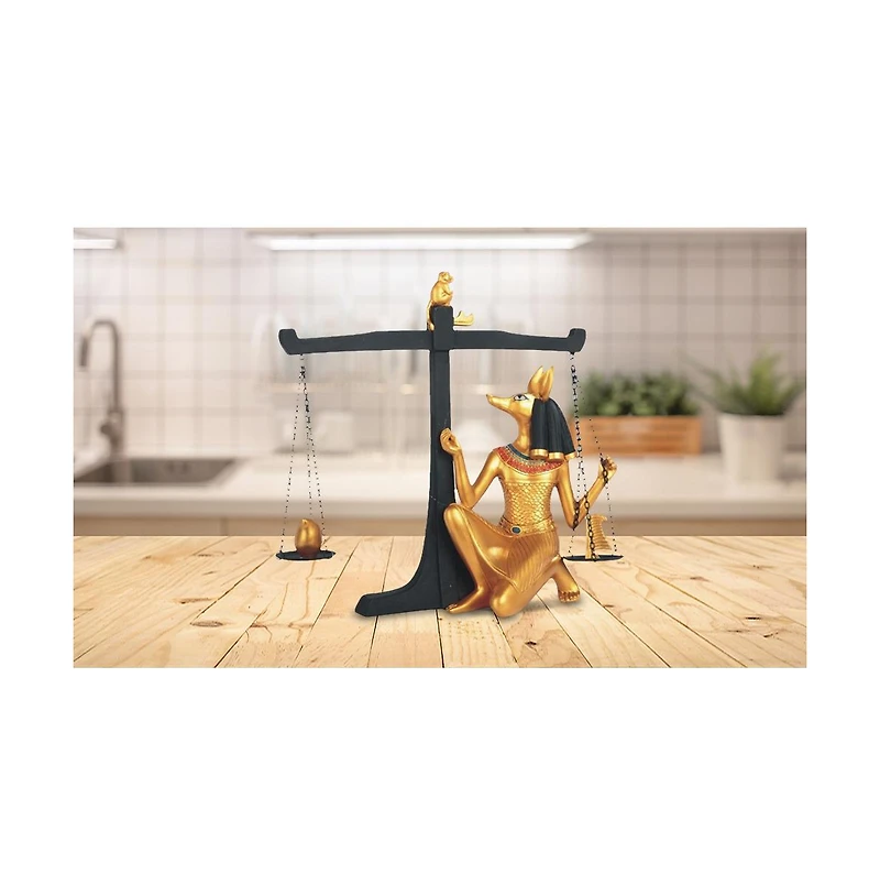Fc Design 10"W Egyptian God Anubis Scales of Justice Black and Gold Statue Home Decor Figurine Home Decor Perfect Gift for House Warming, Holidays and