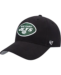 Big Boys and Girls '47 Brand Black New York Jets Secondary Mvp Adjustable Hat