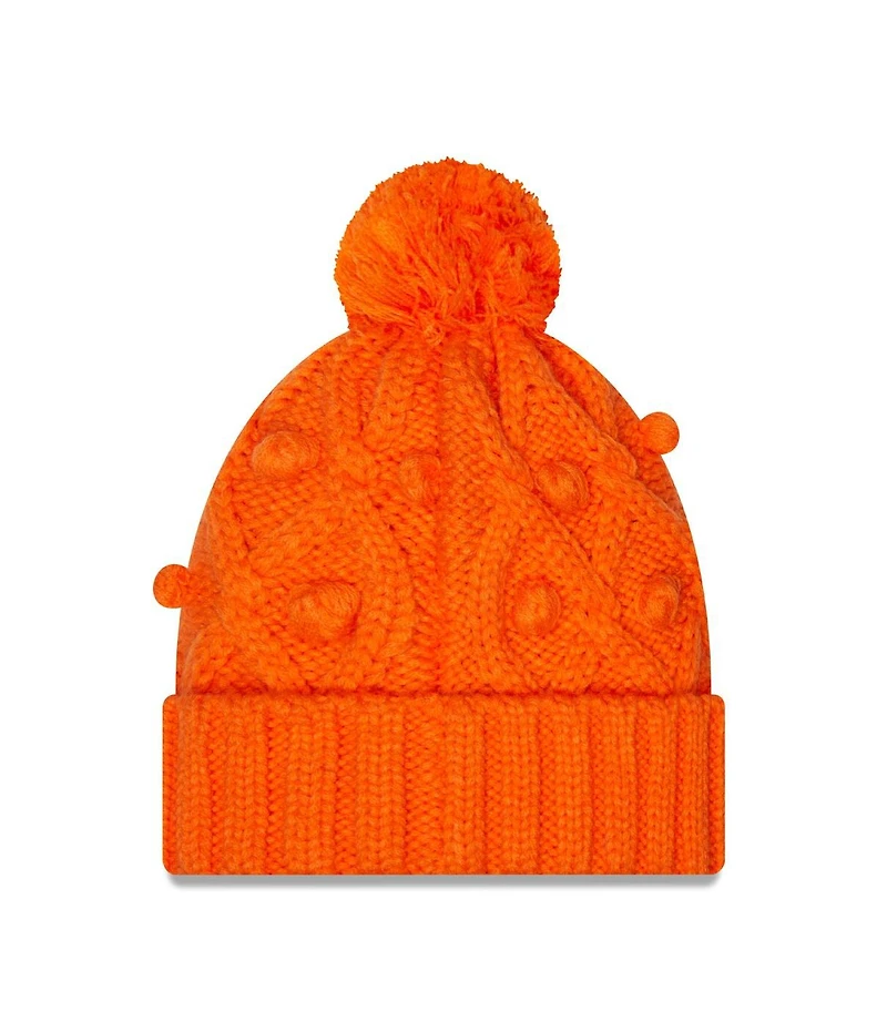 Women's New Era Orange Denver Broncos Toasty Cuffed Knit Hat with Pom