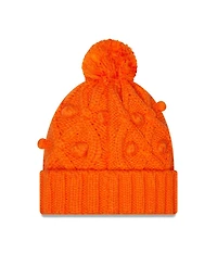 Women's New Era Orange Denver Broncos Toasty Cuffed Knit Hat with Pom