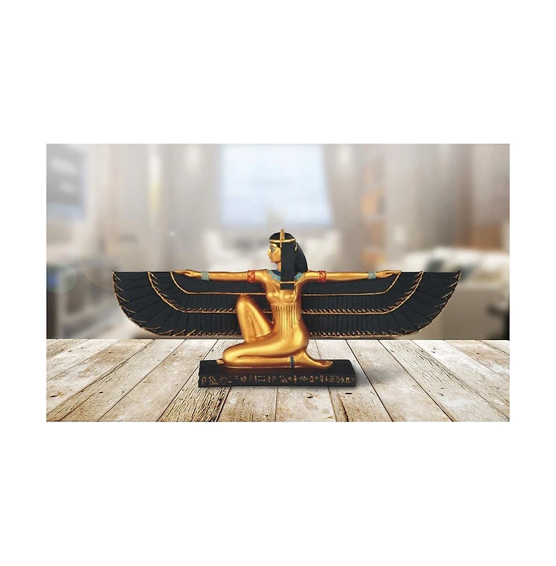 Fc Design 17.5"W Ancient Egyptian Goddess Isis with Open Wings Deity of Life and Magic Black and Gold Statue Home decor Figurine Home Decor Perfect Gi