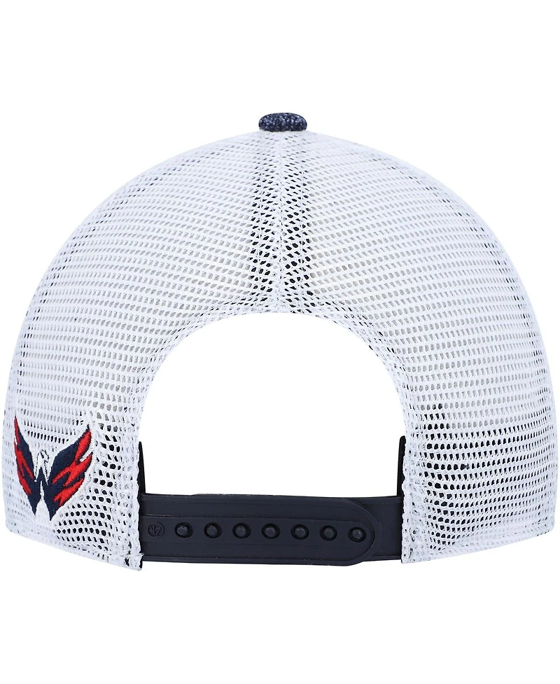 Women's '47 Brand Navy, White Washington Capitals Encore Mvp Trucker Snapback Hat