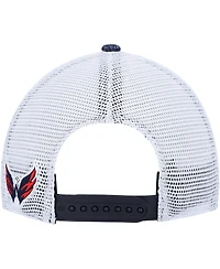 Women's '47 Brand Navy, White Washington Capitals Encore Mvp Trucker Snapback Hat