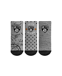 Toddler Boys and Girls Rock Em Socks Brooklyn Nets #1 Fan 3-Pack Crew Socks Set