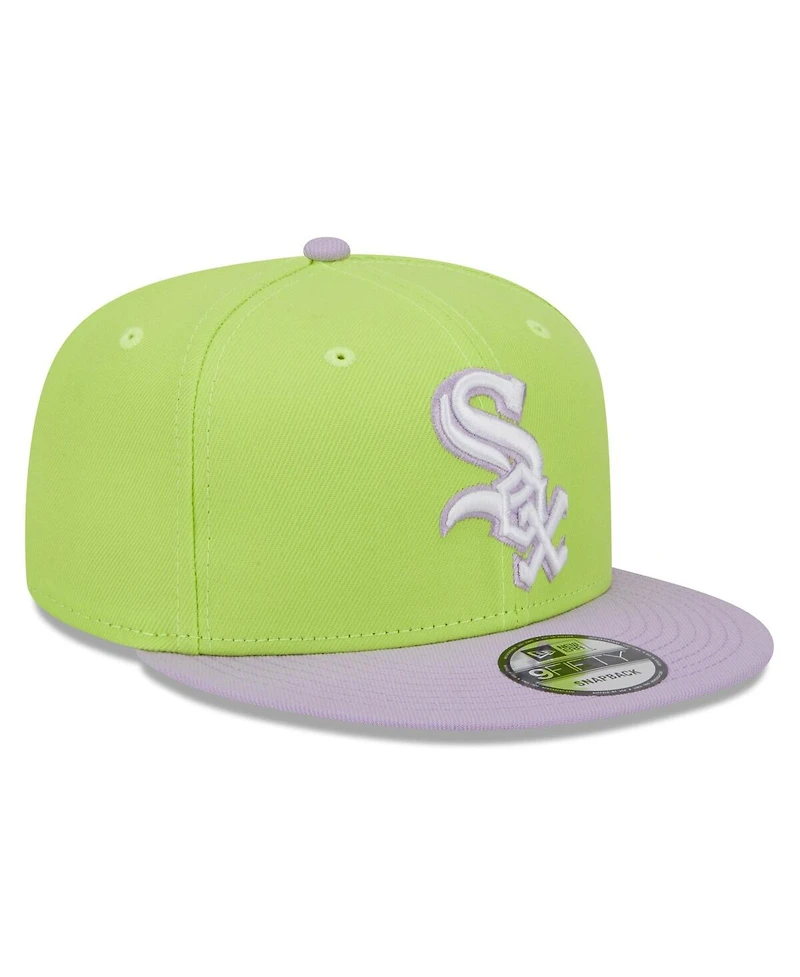 Men's New Era Neon Green, Purple Chicago White Sox Spring Basic Two-Tone 9FIFTY Snapback Hat
