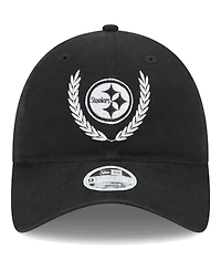 Women's New Era Black Pittsburgh Steelers Leaves 9TWENTY Adjustable Hat