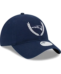 Women's New Era Navy New England Patriots Leaves 9TWENTY Adjustable Hat
