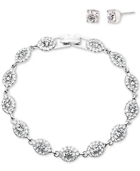 Givenchy 2-Pc. Set Stone & Crystal Link Bracelet Stud Earrings