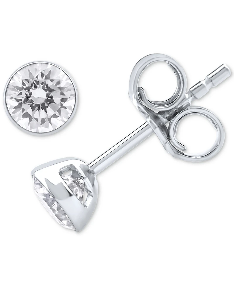 Diamond Prongless Stud Earrings (1/2 ct. t.w.) in 14k White Gold