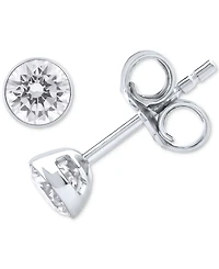 Diamond Prongless Stud Earrings (1/2 ct. t.w.) in 14k White Gold