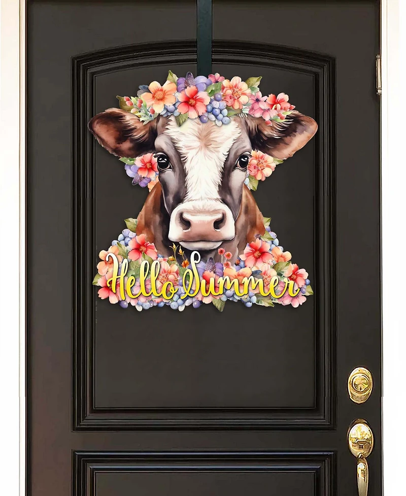 Designocracy Holiday Wood Welcome Sign Hanging Decoration Hello Summer G. DeBrekht