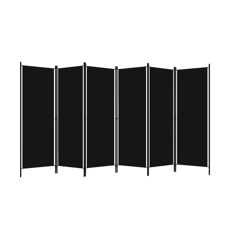 vidaXL 6-Panel Room Divider Black 118.1"x70.9"