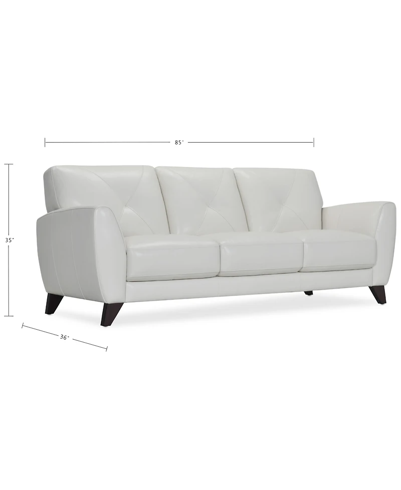 Myia 85" Leather Sofa, Created for Macy's