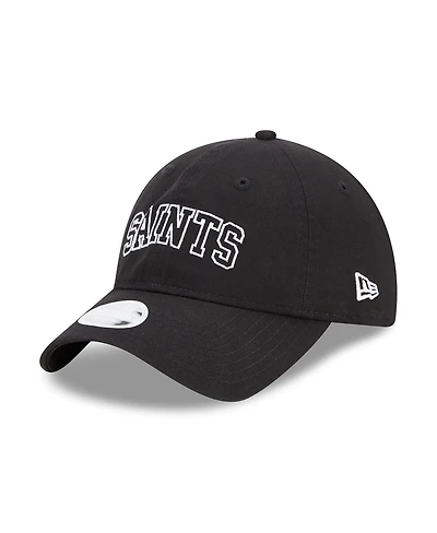 Women's New Era Black New Orleans Saints Collegiate 9TWENTY Adjustable Hat