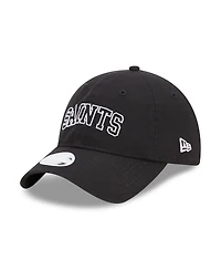 Women's New Era Black New Orleans Saints Collegiate 9TWENTY Adjustable Hat