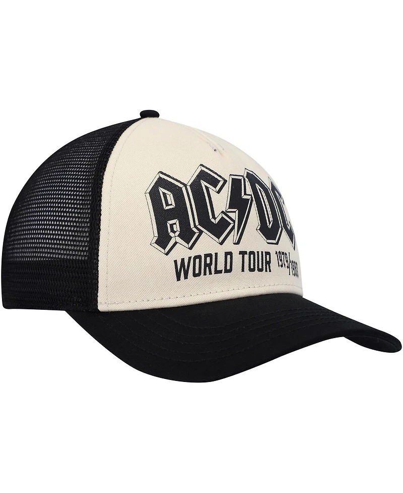 Men's American Needle Cream, Black Ac/Dc Sinclair Snapback Hat