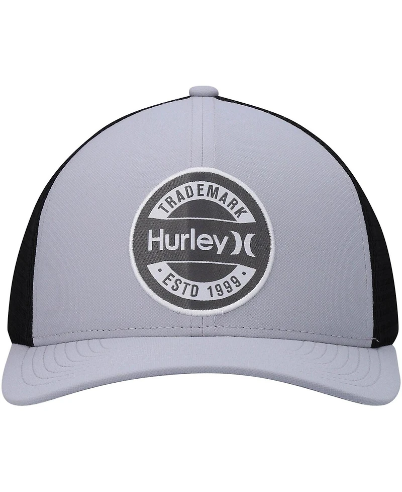 Men's Hurley Gray Charter Trucker Snapback Hat