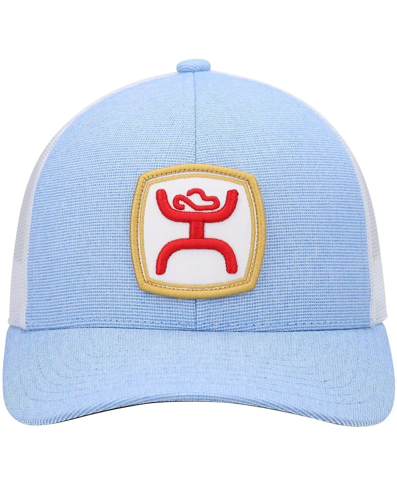 Men's Hooey Light Blue, White Zenith Trucker Snapback Hat