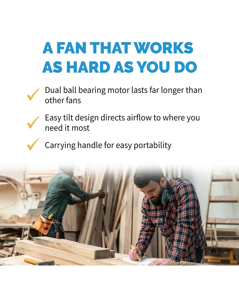 Newair 18" High-Velocity Industrial Floor Fan, Heavy Duty Metal Fan, Adjustable Tilt and 3 Speeds up to 4012 Cfm, Rotatory Switch | Garage Fan for Ind
