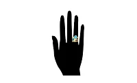 Turquoise Crystal and Cubic Zirconia Stack Band Ring