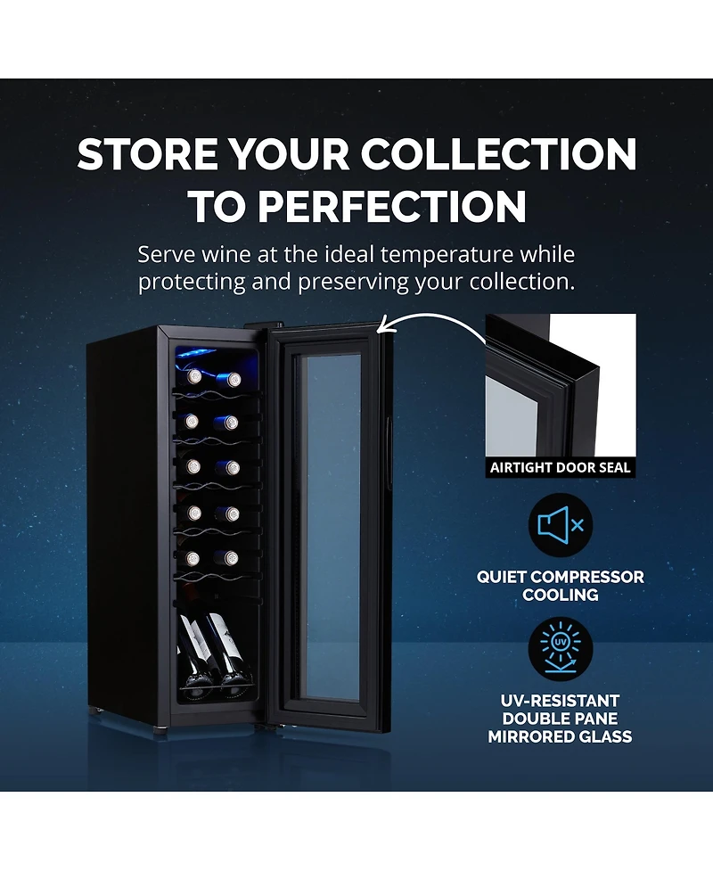 Newair Shadow Series Wine Cooler Refrigerator Bottle