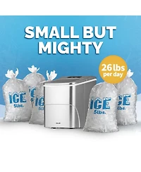 Newair 26 lbs. Countertop Bullet Ice Maker in Silver