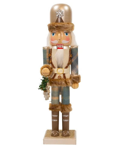 Kurt Adler 15" Wooden Rustic Glamour Nutcracker