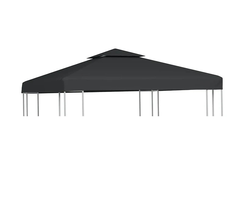 vidaXL Gazebo Cover Canopy Replacement 1 oz/ft² Dark Gray 9.8'x9.8'