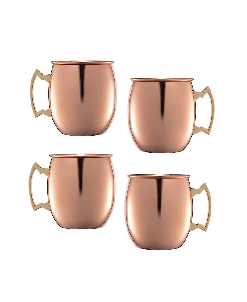 Thirstystone by Cambridge Smooth Copper Moscow Mule Mugs, Set of 4