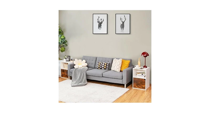 Slickblue Set of 2 Nightstands Side End Table for Living Room