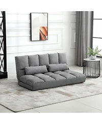 Homcom Convertible Floor Sofa with Adjustable Backrest and Headrest