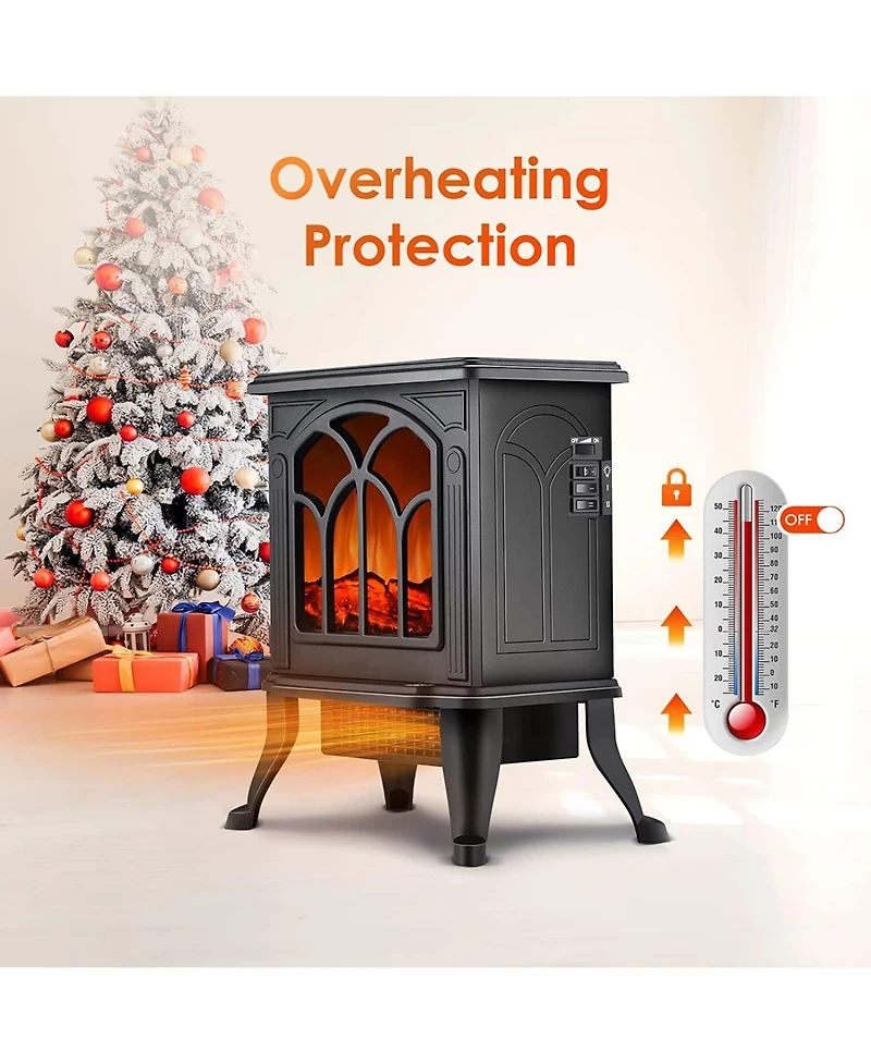 Sugift 16in W Electric Fireplace Flame Stove Heater Space Heater Indoor