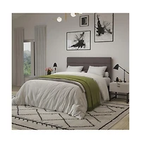 Merrick Lane Coppola Queen Headboard With Tufted Upholstery And Powder Coated Metal Frame