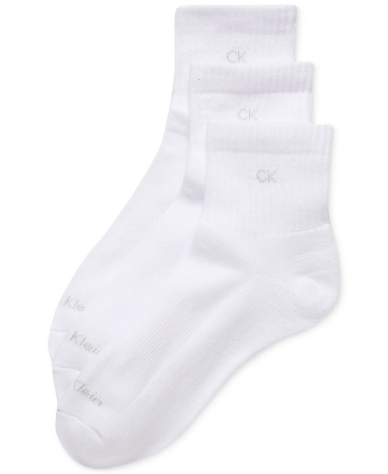 Calvin Klein Women's 3-Pk. Cushion Quarter Socks