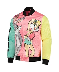 Men's Freeze Max Pink Looney Tunes Graphic Satin Full-Snap Jacket