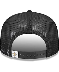 Big Boys and Girls New Era Black New Orleans Saints Main Trucker 9FIFTY Snapback Hat