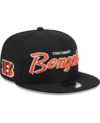 Men's New Era Black Cincinnati Bengals Main Script 9FIFTY Snapback Hat
