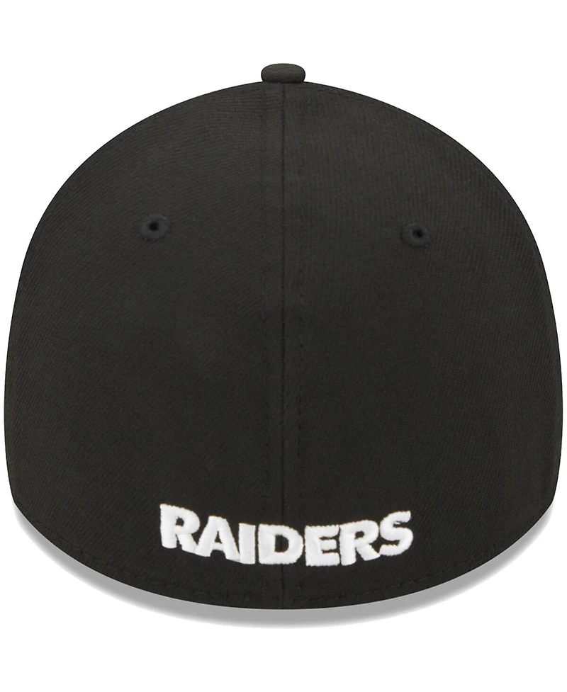 Men's New Era Black Las Vegas Raiders Main 39THIRTY Flex Hat