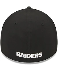 Men's New Era Black Las Vegas Raiders Main 39THIRTY Flex Hat