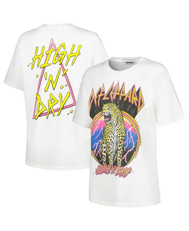 Women's Daydreamer White Def Leppard High 'n Dry Graphic T-shirt