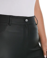 Ella Rafaella Plus Size 5-Pocket Coated Twill Pants