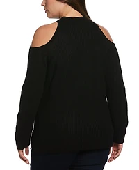 Ella Rafaella Plus Cold Shoulder Long Sleeve Tunic Sweater